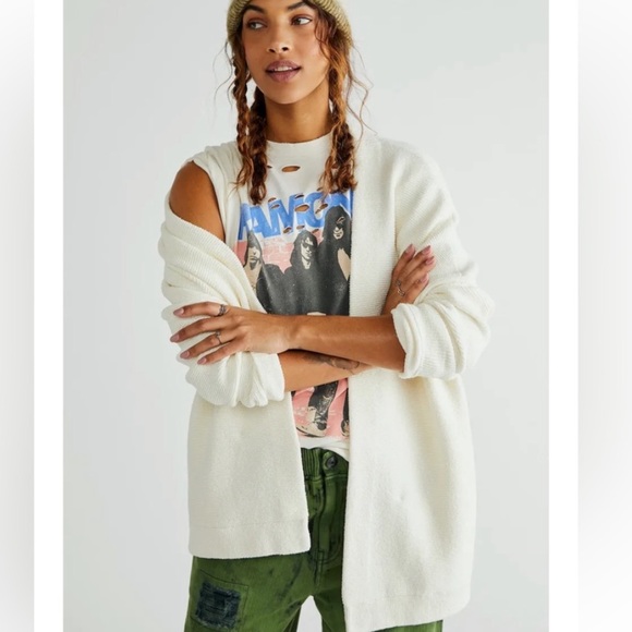 Free People Sweaters - 47. free people ottoman cardigan ecru white